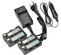 2-pack Rechange Batterie et DC11E Voyage Chargeur pour Pentax D-Li50 K10 K10D K10D GP K10D Grand Prix K20D Konica Minolta NP-400 a Sweet DIGITAL a-5 Digital a-7 Dimage A1 A2 Dynax 5D Dynax
