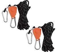 2 Pack Reflective Tent Rope,Tent Rope With Aluminium Buckle,4 M Nylon Rope Diameter 4 Mm Rope With Tensioner,Tent Rope,For Tent Tarpaulin Outdoor Activities