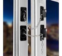 2 Pack Restricted Window Security Locks For Children And Pets,Adjustable Fridge Locks With Key For Windows Door Cupboard Cabinet Lock,Black