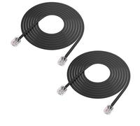 2 Pack RJ12 6P6C Telephone Cable Male to Male Straight Wired Pro Grade Data and Voice Telephone Line for Landline Telephone Modem Fax 3M