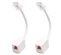 2 Pack RJ45 à RJ11 convertisseur adaptateur câble de connecteur, téléphone RJ11 6P4C femelle à Ethernet RJ45 8P8C mâle convertisseur câble blanc
