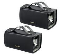 2 Pack Roll Up Makeup Bags | Travel Toiletry Bag for Women | 4 in1 Detachable PVC Multi Compartment Zipper Pouches | Large Capacity Folding Cosmetic Bag | Leather Waterproof Hanging Travel Organizer