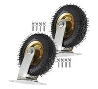 2-Pack Roulette Gonflable Pneumatique, Roulette Pivotante Pour Meuble Résistante À L'usure Silencieux Une Roue Portant 300 Kg Robuste En Caoutchouc Chariot Roue, Pour Chariot à Outils
