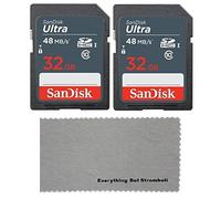 2 Pack SanDisk 32 GB Class 10 SDHC Flash Memory Card works with Bestguarder HD IP66 Infrared Night Vision Game & Trail Hunting Scouting Ghost Camera - W/ Everything But Stromboli (tm) MicroFiber Cloth