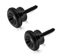 2 Pack Sangle de guitare Fixateur Boutons en métal Sangle de guitare Embout avec vis de fixation et coussin en caoutchouc pour guitare classique, électrique, acoustique, basse - Noir