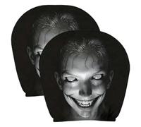 2 Pack Scary Car Headrest Sleeves, Stretch Universal Horror Printed