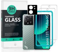 2 Pack Screen Protector For Xiaomi 13t/13t Pro 5g 6.67""(Not For Xiaomi 13 5g/13pro 5g/13lite 5g/13ultra 5g),9h Hardness Tempered Glass,With 1pc Camera Lens Protector,1pc Back Carbon Fiber Film
