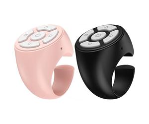 2 Pack Scrolling Ring for Tik-Tok, Fingertip Wireless Bluetooths, Portable Remote Control Ring for Video Recording, Page Turner, Control Volume and Camera Shutter, Scrolling Clicker for IOS & Androids