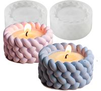2 Pack Silicone Candle Holders For Candle And Flower Pot Molds For Concrete/Plaster/Epoxy Resin-Reusable Silicone Molds