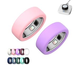 2 Pack Silicone Case for Oura Ring 5,Silicone Anti-Scratch Elastic Ring Finger Case,Smart Ring Protectors for Daily Workout Gym