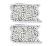 2 Pack Silicone Dies Modèle de fleurs de rose outil de modèle de cuisson DIY pour fabriquer un gâteau de bonbons au chocolat