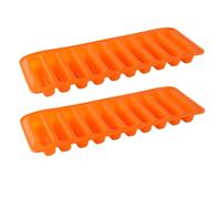 2 Pack Silicone Finger Biscuit Molds 10 Grids Popsicle and Ice Cube Tray, Easy Release Stick Shape Mold for Baking(Oranje)