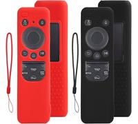 2 Pack Silicone Protective Case Cover For Samsung 2023 Remote Control Compatible With Tm2360E, Bn59-01432A, Bn59-01432J, Anti-Slip Cover For Samsung Smart Tv Remotes, Black And Red[H1980]