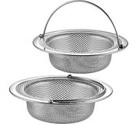 2 Pack Sink Strainer with Handle,Stainless Steel Anti-Clog Filter for Shower,Bathtub,Kitchen (11 x 8 x 3 cm)