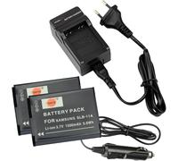 (2-Pack) SLB-11A Rechange Batterie + Voyage Chargeur Compatible pour Samsung WB600,WB650,WB700,WB1000,WB2000,CL65,CL80,EX1,HZ25W,HZ30W,HZ35W,HZ50W,ST5500,TL240,TL320,TL350,TL500