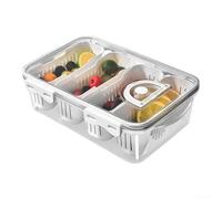 2-Pack Snack Box 4 Compartments Leak-Proof Plastic