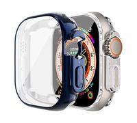 2 Pack Soft Case compatible pour Apple Watch Ultra 49 mm Protecteur d'écran tout autour du boîtier de protection haute définition Ultra-Thin Thin pour IWatch Ultra 49 mm Bleu nuit/Transparent