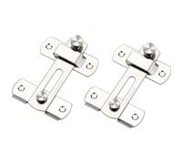 2-Pack Stainless Steel Door Bolt Lock, Sliding Drill-Free Old-Fashioned, Clip-On Buckle(L)