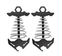2 Pack Stainless Steel Fishbone Deck Pegs Tent Stakes with Spring Clip