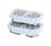 2-Pack Stainless Steel Lunch Box 400ml Leak-Proof