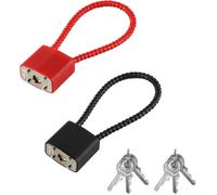2 Pack Steel Rope Padlock With Keys And Heavy Duty Steel Rope Long Shackle Flexible Cable Padlock With Keys For Wheelie Bin Bicycle Suitcase Gate Gym Locker