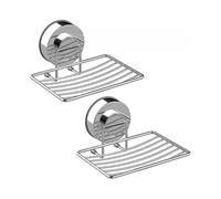 2 Pack Suction Cup Soap Dish 304 Stainless Steel Sponge Holder Durable Storage Tray for Bathroom And Kitchen No Drilling,silver - Ri