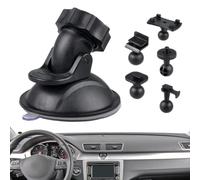 2 pack Support de Fixation à Ventouse pour Voiture, support gps voiture | Support Ventouse Camera avec 5 Adaptateurs Support Caméra Embarquée Rotation à 360 Degrés Compatible avec GPS Dash Ca
