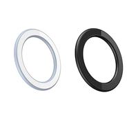2 Pack | Support Mural Magnétique Anneau pour Téléphone Portable Magsafe iPhone 15, 14, 13, 12 Pro Max | Magnétique Puissant avec Adhésif (Bleu et Noir)