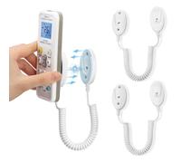 2-Pack Supports Magnétiques pour Télécommandes avec Cordons à Ressort - Fixation Murale Adhésive, Anti-Perte, Ressort Extensible pour Une Sécurité Optimal (Blanc 43 Pouces, Paquet de 2)