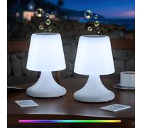 2 Pack Table Lamp with Wireless LED Speaker and Battery Waterproof Wireless Speaker for Bedroom,Living Room,Patio,Garden,Gift