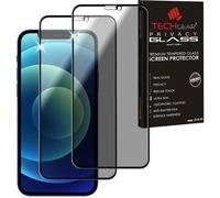 [2 Pack] Techgear Protection Anti Espion Iphone 12, Iphone 12 Pro - Privacy 3d Protecteur Écran Complet En Verre Trempé Compatible Avec Iphone 12/12 Pro [Adhesif Plein Écran] [Couverture Complète]