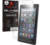 [2 Pack] TECHGEAR Protection Écran en Verre Trempé Compatible avec Tablette Amazon Fire 7 (9ème Génération/2019) - Protecteur d'Écran en Verre Trempé [Dureté 9H] [Anti Rayures] [Sans Bulles]