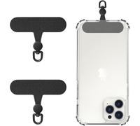 2 Pack Telephone Temple Table Strap 360° Rotating Phone Strap Replacement Part With Frosted Metal Ring,Black