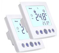 2-Pack thermostat numérique encastré chauffage par le sol thermostat d'ambiance thermostat de chauffage blanc