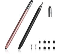 [2 Pack Touch Screen Stylus Pen] - 3 in 1 rubber disc stylus with disc and replacement rubber tips, ensuring precise touch control and high sensitivity for all