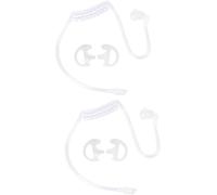 2 Pack Two-Way Audio Kit with White Soft Silicone Replacement Earphone for Motorola Kenwood Retevis Walkie Talkie