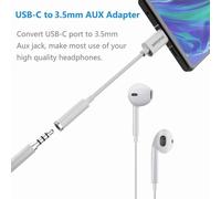 (2-Pack) Type-C To 3.5mm Aux Adapter [96khz/24bit Hi-Res Dac] For Ipad Pro/Google Pixel/Pixel 2/3 / S10 S9 / Huawei P20 / P30 / Oneplus And Plus (White)