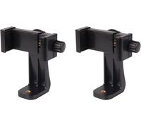 2 Pack Universal Adjustable Tripod Adapter For Mobile Phone Compatible With Iphone Samsung And All Phones-Vertical And Horizontal Rotation-Black