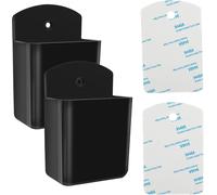 2 Pack Universal Remote Control Holder Self Adhesive Wall Mount TV Remote Control Holder Classic Black