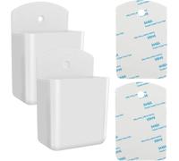 2 Pack Universal Remote Control Holder Self Adhesive Wall Mount TV Remote Control Wall Mount Holder for Home Office School (White)