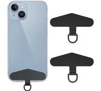 2 Pack Universal Stainless Steel Mobile Phone Patches Multifunctional Universal Cell Phone Chain For Most Smartphones - Black