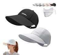 2 Pack UPF 50+ Sun Protection Baseball Hat for Women Men, Wide Brim UV Protection Cap, Adjustable Lightweight Quick Dry Sport Hat for Hiking Running Golf Gardening, Breathable Velcro Hat (F)
