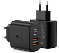 2 Pack Usb C Charger 40w 4 Ports, Quick Charger Pd Qc3.0 Fast Charger, Type C Ac Adapter For Iphone 16/15/14/13/12 Pro Max, Samsung Galaxy S24/S23/S22, Ipad, Xiaomi, Huawei (Black)