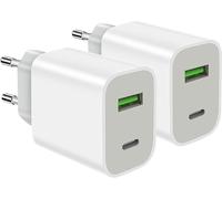 2 Pack Usb C Fast Charger, 2 Port 20w Usb C Charger Adapter For Iphone 16 15 14 13 12 11 Pro Max Se Xs Xr 8 Plus Se, Ipad, Samsung Galaxy