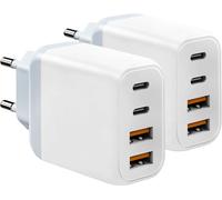 2 Pack Usb C Fast Charger, 4 Port 20W Usb C Charger Adapter For Iphone 16 15 14 13 12 11 Pro Max Se Xs Xr 8 Plus Se, Ipad, Samsung Galaxy