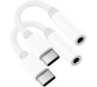 2 Pack USB C Jack Adapter [MFi Certified] iPhone 15 16 Jack Adapter for USB Type-C to 3.5mm Earphone Aux Headphones DAC Compatible with iPhone 15/16 Series,Galaxy,iPad