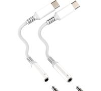 2 Pack Usb C To 3.5mm Jack Adapter For Apple Dac Headphone Audio Cable Type C Audio Cable Dongle For Ipad Iphone 16 15 Pro Max Compatible With S25 S24 S23 Microphone And Jack