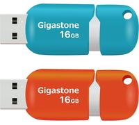 2 Pack USB Flash Drive 16GB, V10 Series Retractable Flash Drive for PC Laptop MacBook Compatible with Windows Mac Linux, USB 2.0 Flash Drive Storage, Mixed Colour ¿ Turquoise Red