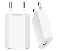 2 Pack USB Mural Chargeur Secteur pour iPhone,Universel Prise de Chargeurs Rapide 5V 1A Adaptateur Compatible avec iPhone 14 13 12 11 SE XS Max XR X XS 8 Plus, Android, Xiaomi, Samsung, Huawei- Blanc