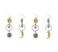 2-Pack Vintage Sun Moon Star Dangle boucles d'oreilles, asymétrique céleste goutte boucles d'oreilles pour les femmes, Boho Hippie déclaration bijoux cadeaux